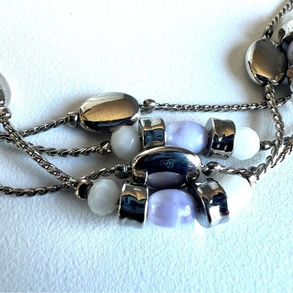 Bancroft Silvertone multi strand Beaded adjustable bracelet NWT - Picture 2 of 3